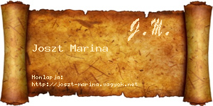 Joszt Marina névjegykártya